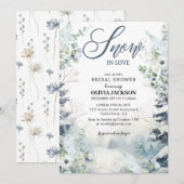 Sneeuw in liefde winterwonderland blauw Vrijgezell Kaart (Voorkant / Achterkant)