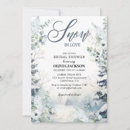 Sneeuw in liefde winterwonderland blauw Vrijgezell Kaart