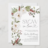 Sneeuw in Liefde Witte Bloemen Pine Winter Kaart (Voorkant)