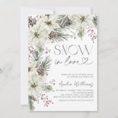 Sneeuw in liefde Witte Poinsettia Winter Kaart (Voorkant)