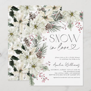 Sneeuw in liefde Witte Poinsettia Winter Kaart