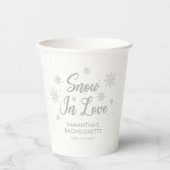 Sneeuw in liefde Witte Winter Bachelorette Papieren Bekers (Voorkant)