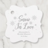 Sneeuw in liefde Witte Winter Bruidsmeisjesfeest Bedankjes Labels (Voorkant)