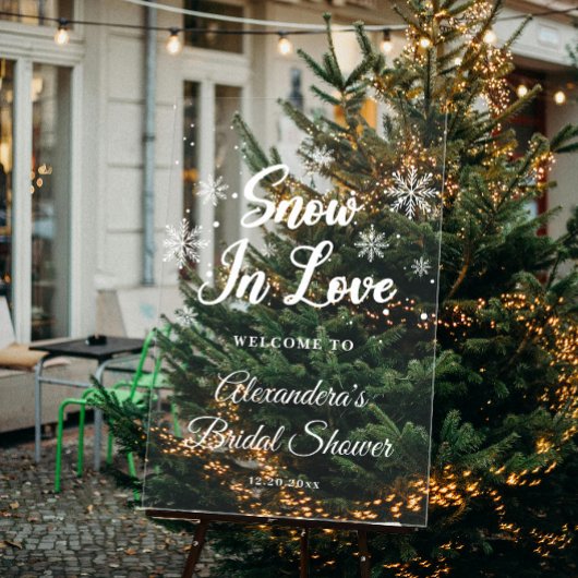 Sneeuw in liefde Witte Winter Vrijgezellenfeest We Acryl Bord