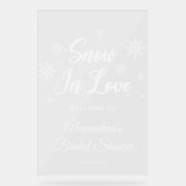 Sneeuw in liefde Witte Winter Vrijgezellenfeest We Acryl Bord (Voorkant)