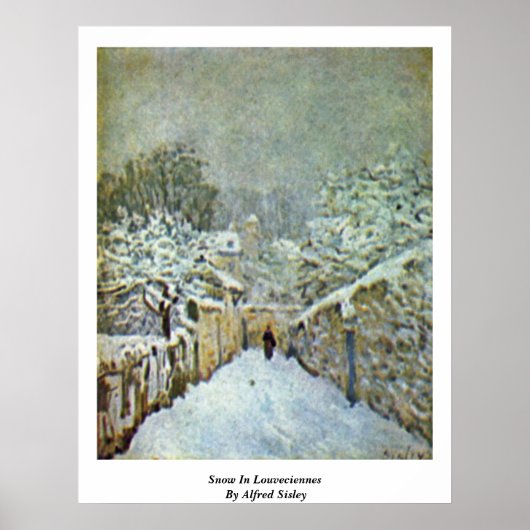 sneeuw in Louveciennes door Alfred Sisley Poster (Voorkant)