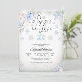 Sneeuw in Love Baby Shower Uitnodiging (Staand voorkant)