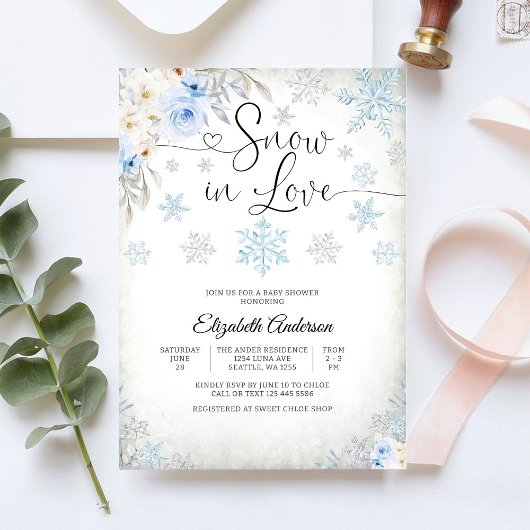 Sneeuw in Love Baby Shower Uitnodiging