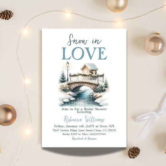 Sneeuw in Love Blue Winter Vrijgezellenfeest Kaart