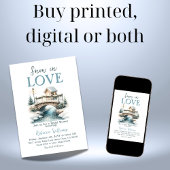 Sneeuw in Love Blue Winter Vrijgezellenfeest Kaart