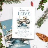 Sneeuw in Love Blue Winter Vrijgezellenfeest Kaart