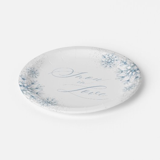 Sneeuw in Love Bruidsmeisjesfeest Papieren Bordje (Gekanteld)