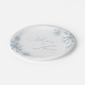 Sneeuw in Love Bruiloftsfeest Papieren Bordje (Gekanteld)