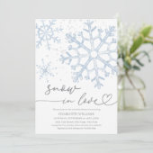 Sneeuw in Love Bruiloftsuitnodiging Kaart (Staand voorkant)