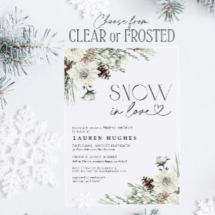 Sneeuw in Love Evergreen Bruiloftsborrel Acryl Uitnodigingen