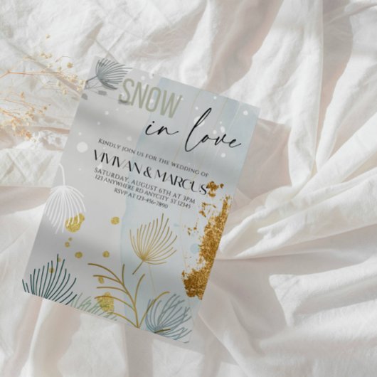 Sneeuw in Love Kerstmis Bruiloft- Winter Wonderlan Kaart