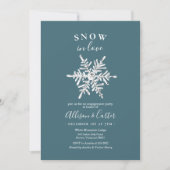Sneeuw in Love Snowflake Verloving Invitation Kaart (Voorkant)