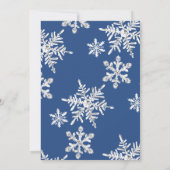 Sneeuw in Love Snowflake Verloving Invitation Kaart (Achterkant)