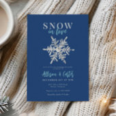 Sneeuw in Love Snowflake Verloving Invitation Kaart