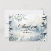 Sneeuw in love stoffig blauw Winter Bruidscadeau  Bedankkaart (Voorkant)