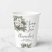Sneeuw in Love winter bruids-shower papieren beker (Achterkant)