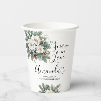 Sneeuw in Love winter bruids-shower papieren beker