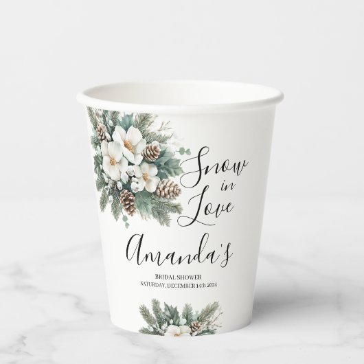 Sneeuw in Love winter bruids-shower papieren beker (Voorkant)