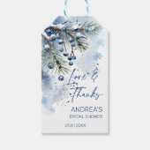 Sneeuw in love winter bruiloft favor cadeaus cadeaulabel (Voorkant)
