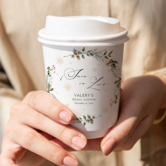 Sneeuw in Love Winter Bruiloft Feest Papieren Bekers