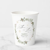 Sneeuw in Love Winter Bruiloft Feest Papieren Bekers (Voorkant)
