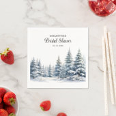 Sneeuw in Love winter dennenbos Bruidsdiner Servet (Insitu)