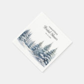 Sneeuw in Love winter dennenbos Bruidsdiner Servet (Hoek)