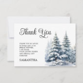 Sneeuw in Love winter dennenbos Bruidsdouche Bedankkaart (Voorkant)