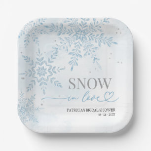 Sneeuw in Love Winter Sneeuwvlok Bruidsdouche Papieren Bordje