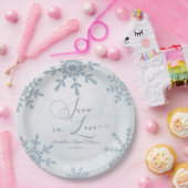 Sneeuw in Love Winter Wonderland Bruidsdouche Papieren Bordje (Feest)