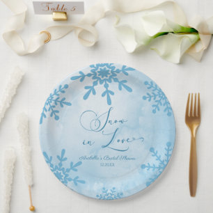 Sneeuw in Love Winter Wonderland Bruidsdouche Papieren Bordje