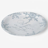 Sneeuw in Love Winter Wonderland Bruidsfeest Papieren Bordje (Gekanteld)