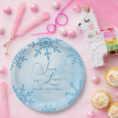 Sneeuw in Love Winter Wonderland Bruidsfeest Papieren Bordje (Feest)