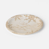 Sneeuw in Love Winter Wonderland Bruidsfeest Papieren Bordje (Gekanteld)