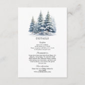 Sneeuw in Love winterdennenbos details Informatiekaartje (Voorkant)