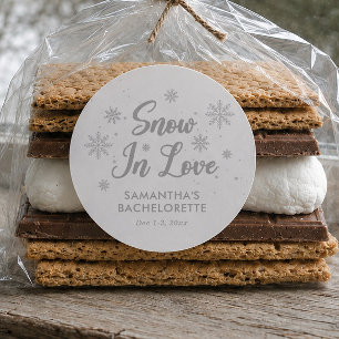 Sneeuw in love Witte Winter Bruidsmeisje Ronde Sticker