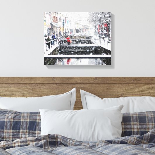 Sneeuw in Midsomer Norton Canvas Afdruk (Insitu (Slaapkamer))