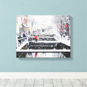Sneeuw in Midsomer Norton Canvas Afdruk (Insitu (Houten vloer))