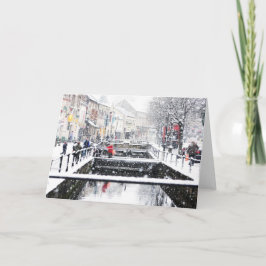 Sneeuw in Midsomer Norton, het Noorden Somerset, Feestdagen Kaart