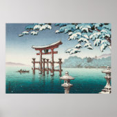 Sneeuw in Miyajima door Tsuchiya Koitsu Poster (Voorkant)