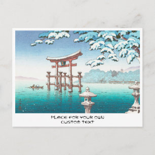 Sneeuw in Miyajima hanga winterlandschap Briefkaart