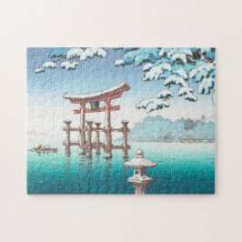 Sneeuw in Miyajima hanga winterlandtori gate Legpuzzel