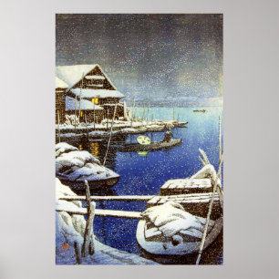 Sneeuw in Mukojima Kawase Hasui 1931 Poster