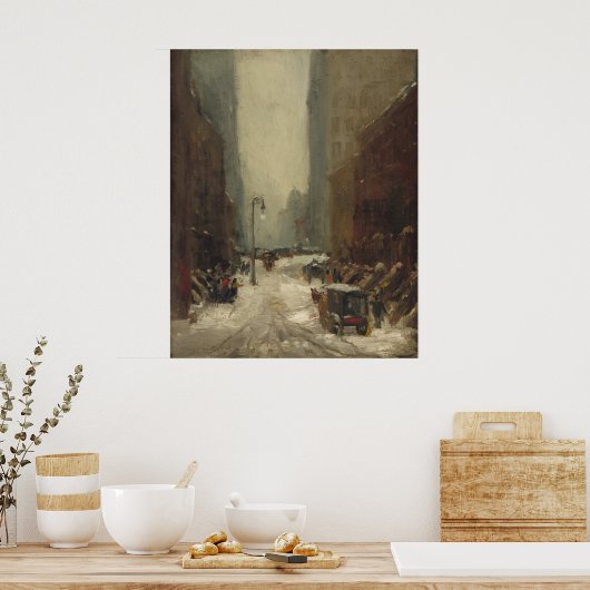 Sneeuw in New York City (winter in NYC) Poster (Keuken)