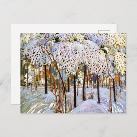 sneeuw in oktober, mooi schilderij, briefkaart (Voorkant / Achterkant)